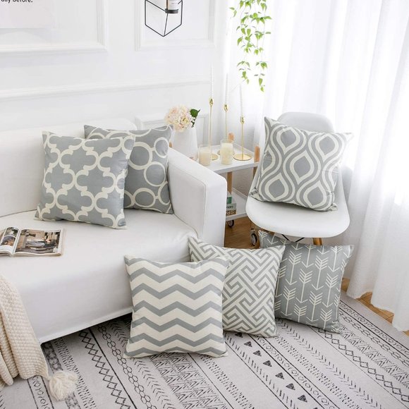 NEW 6 Pack Modern Geometric Throw Pillow Covers - Picture 1 of 4